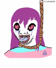 thumbnail of 18060 - animated bloodshot_eyes crying dead distorted hair hanging inverted large_eyes long_hair open_mouth pedophile poyopoyo purple_hair rope soyjak stubble subvariant commiepedotroon suicide tranny variant kuzjak.gif